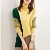 Women's Loose High Neck Contrasting Sweater