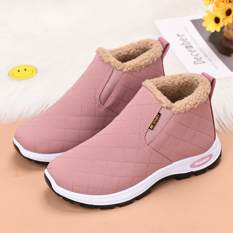 Women's Velvet Thermal Booties Flat Heel
