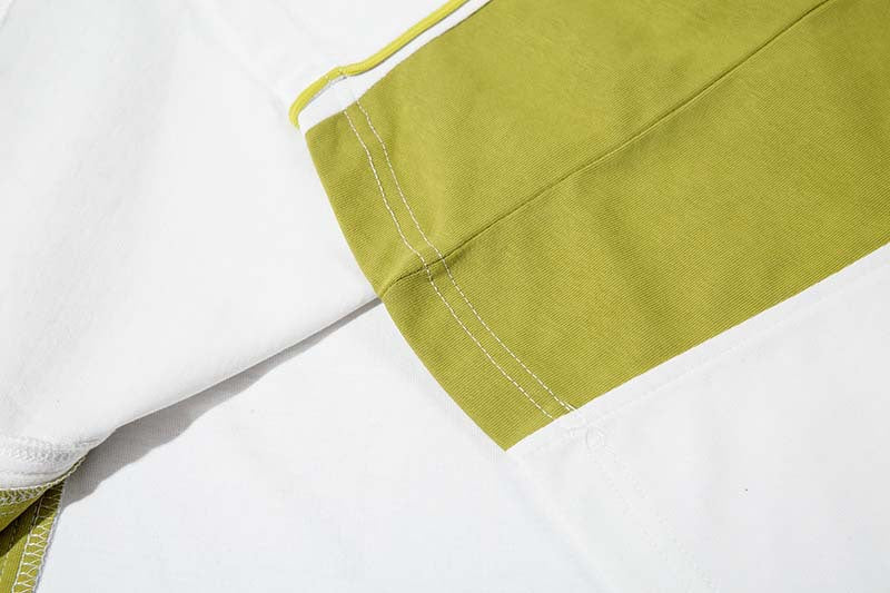 Raglan Sleeve Reverse Collar Sports Stitching Half Sleeve Shirt Men's