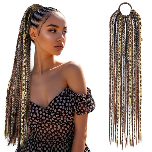 Braided Ponytail Braid Lock Beads Hair Extension
