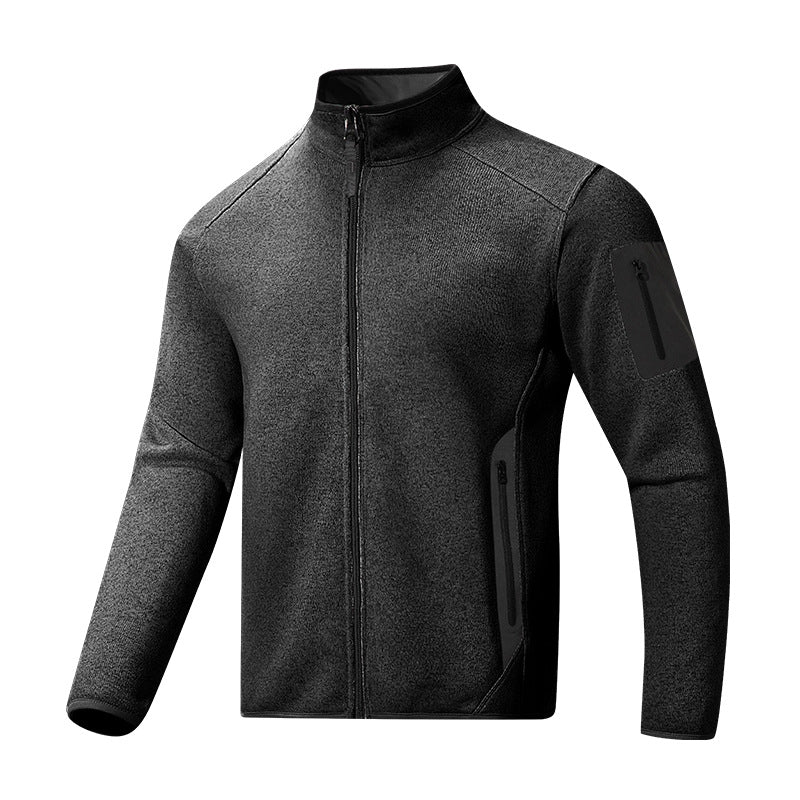 Outdoor Sports Stand Collar Men's Cardigan Tide Fleece Sweater Coat