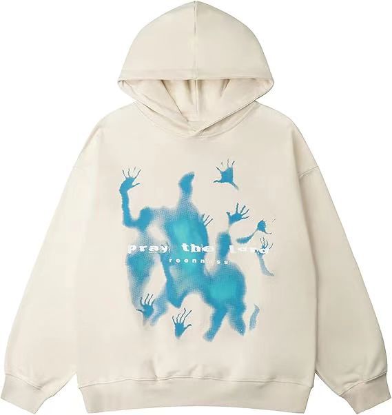 Hip-Hop Street Graffiti Hoodie Retro Casual Sports Brushed Hoody