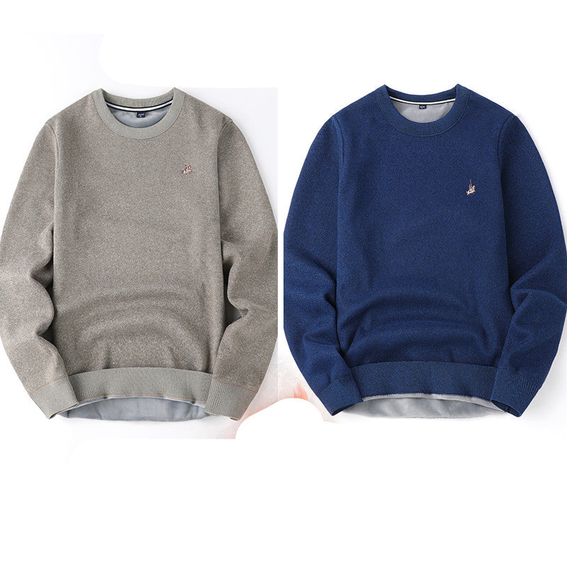 Sweater Mænd Efterår Og Vinter Plus Fløjl Fortykning Base