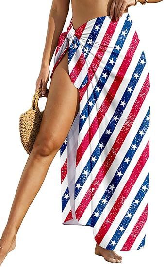 Women's Sheer Sarong High-Slit One-Size Swimsuit Cover-Up