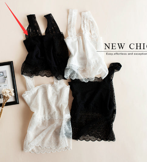 Lace Tube Top Off-neck Vest