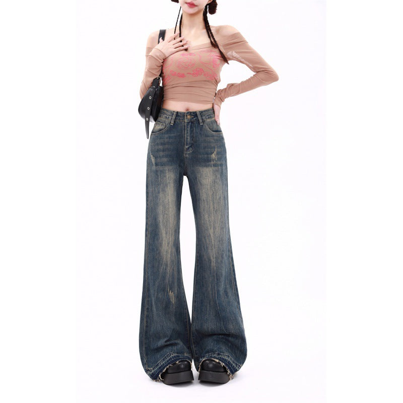 Damejeans i retro amerikansk stil med smalle ben