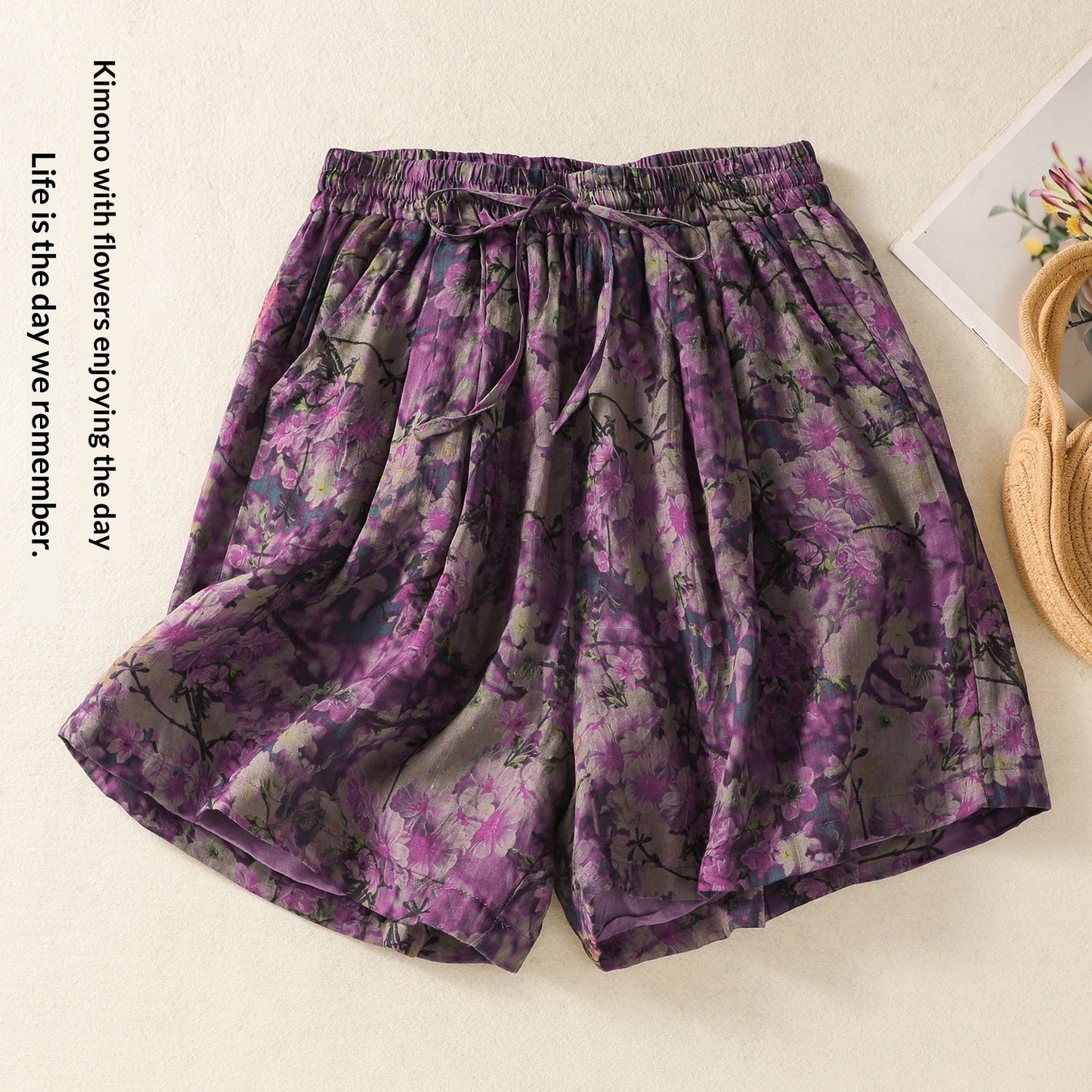 Lightweight Floral-print Shorts With A Lining