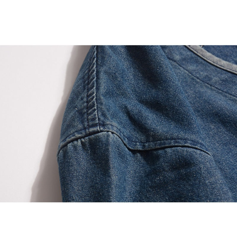 Retro Washed Denim Cardigan Jacket Men's Coat