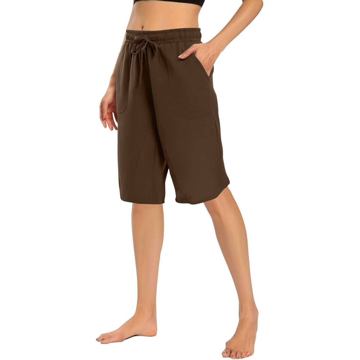 Cotton Linen Capri Pants Loose Wide Leg Women's Hip Hop Sports Bermuda Shorts
