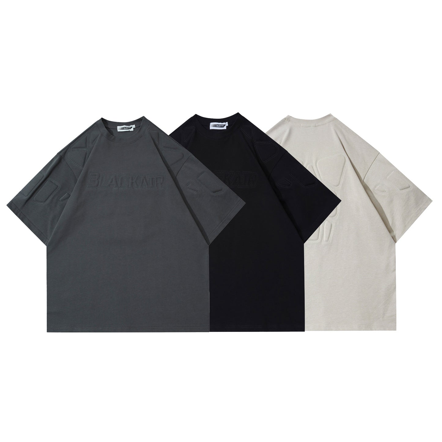 Cotton Base Shirt Solid Color Loose Casual Short-sleeved T-shirt Men