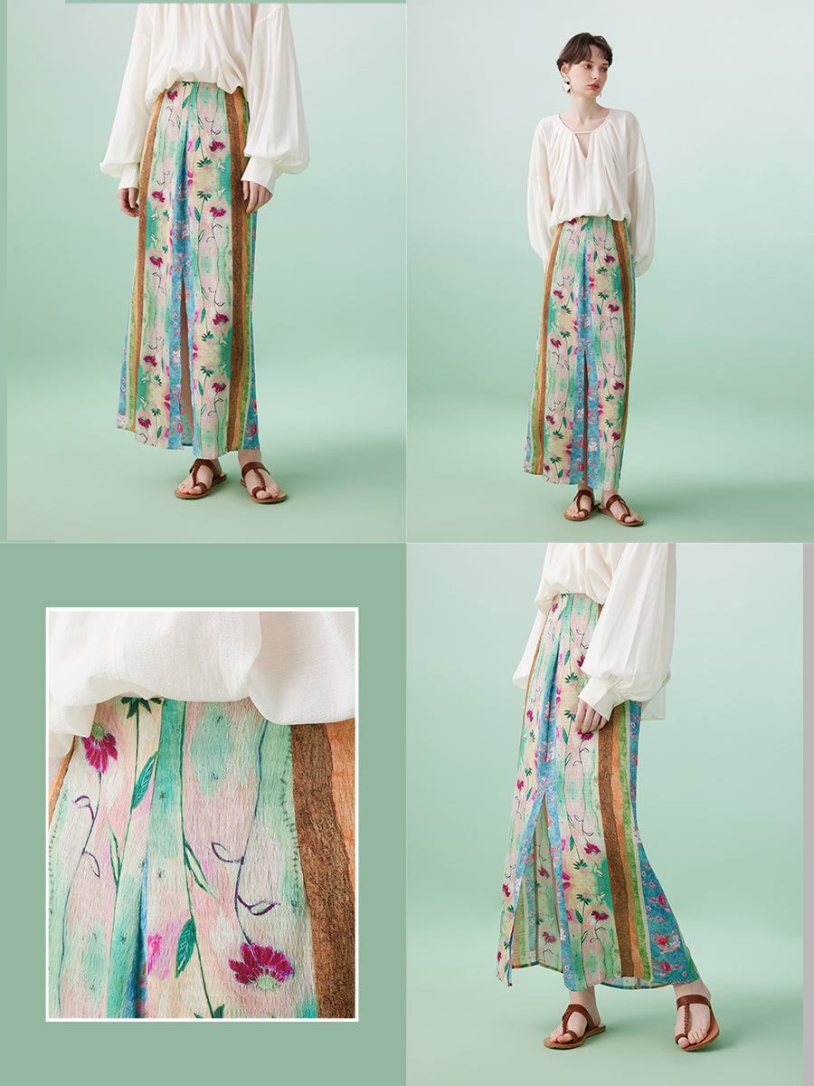 Retro Style Printed Bohemian Skirt