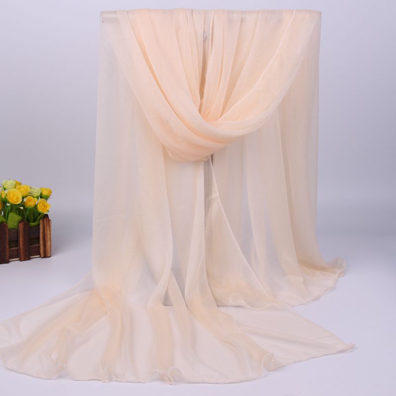 Scarf Women All-match Long Chiffon Shawl Sunscreen Sunshade Seaside Solid Color