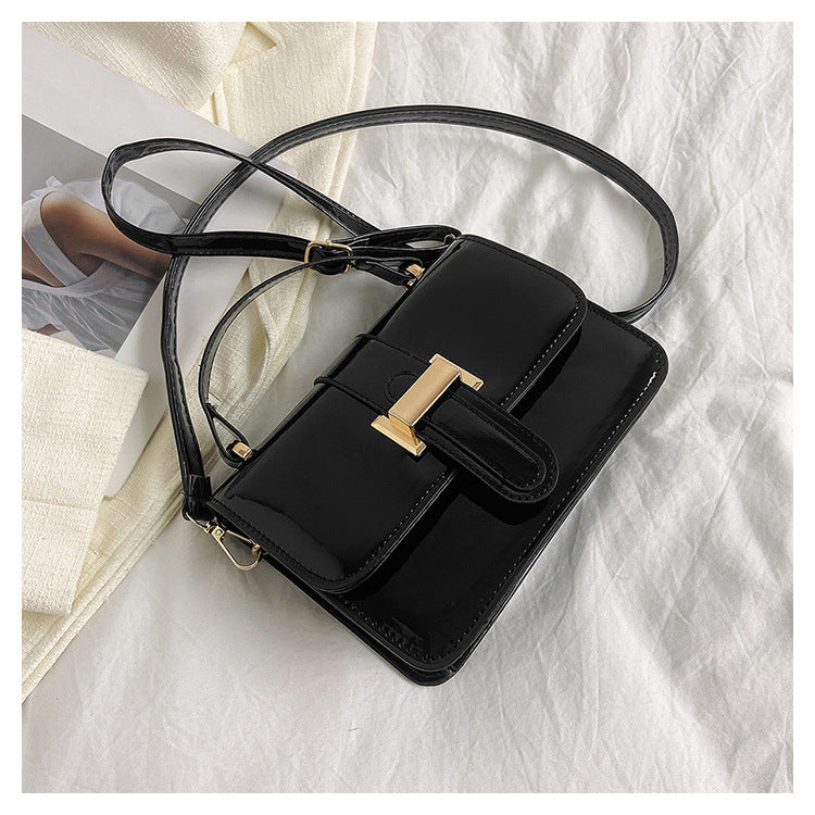 Patent Leather Good-looking Light Luxury Minority Simple Glossy Portable Shoulder Messenger Bag