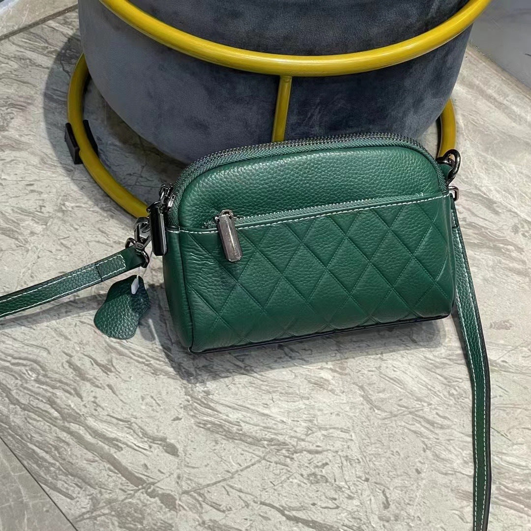 Women's Fashionable And Versatile Head Layer Cowhide Leather Crossbody Shoulder Bag
