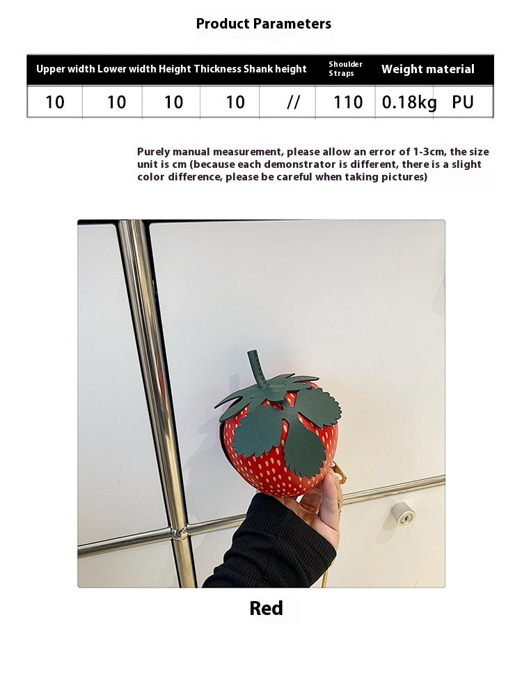 Sweet And Cute Strawberry Style Crossbody Bag