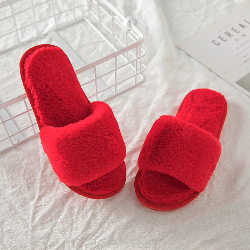 New Autumn And Winter Warm Soft Bottom Plush Slippers