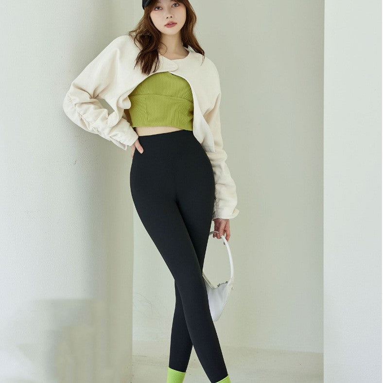 High Waist Hip Lifting And Belly Contracting Outerwear Leggings