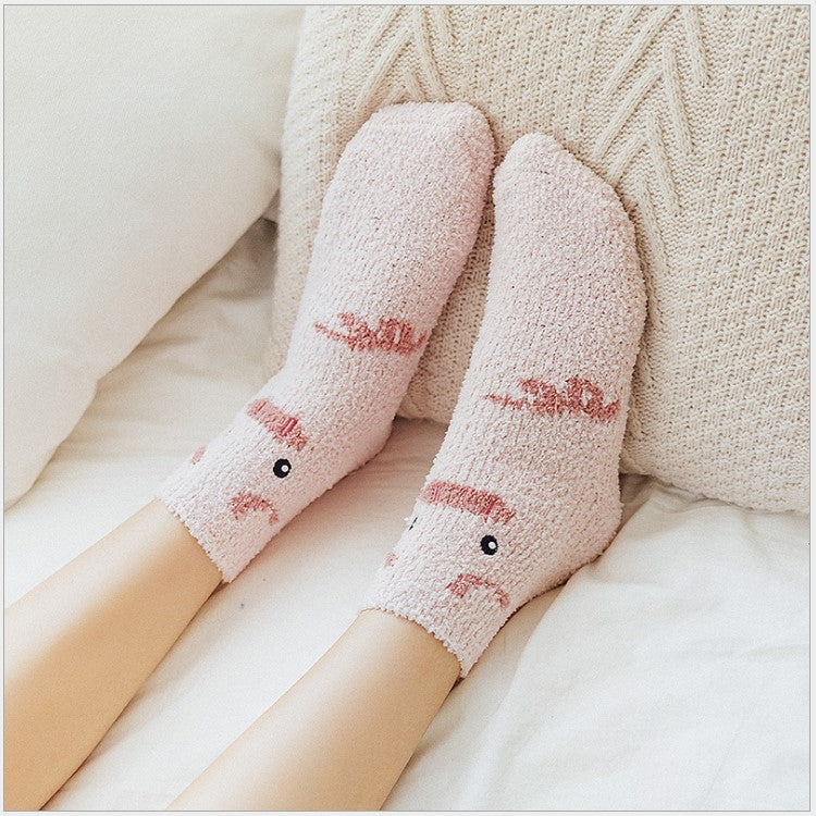 Cute Cartoon Animal Thickened Warm Women's Socks
