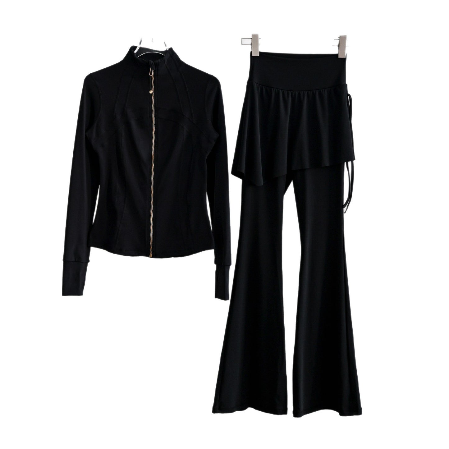 Long-sleeve Running Outfit With Zipperprofessional Gymwear Thats Slimming And Figure-flattering
