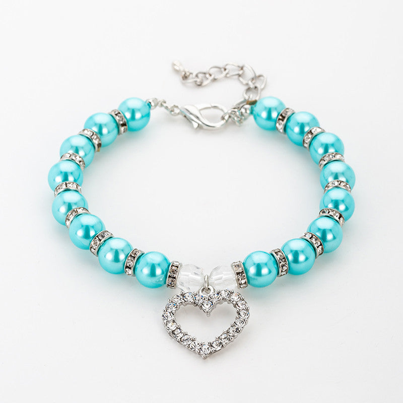 Pearl Necklace Pet Collar Decoration