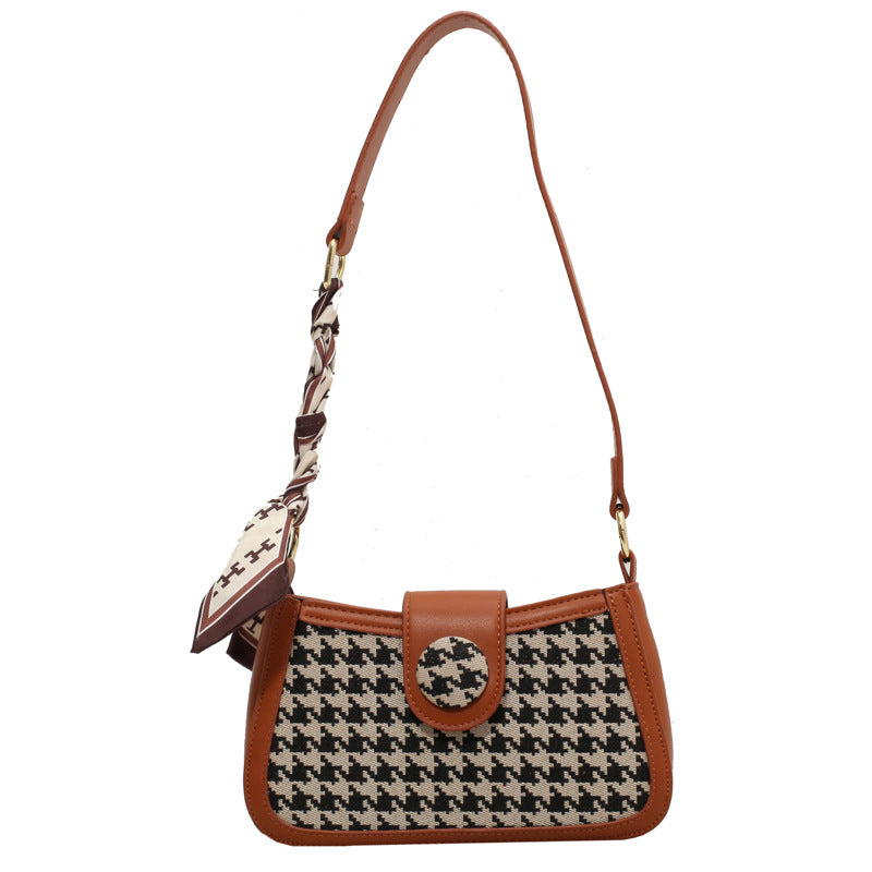 Checked Houndstooth Daily Street Fashion Chain