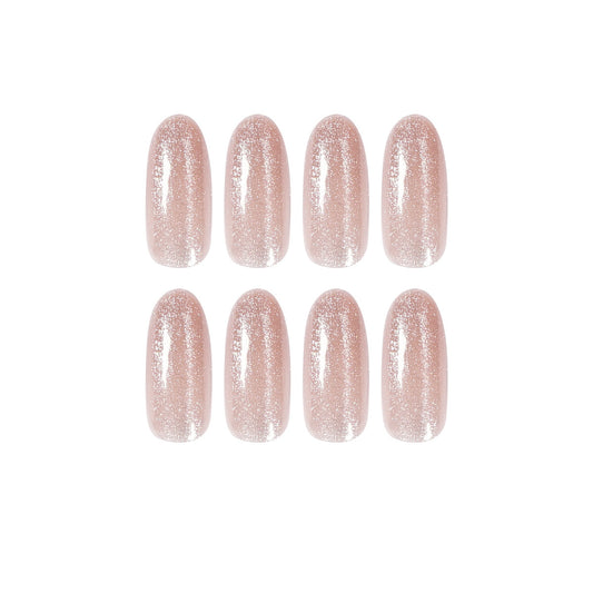 Tan Long Crystal Cat Eye Soft Nail