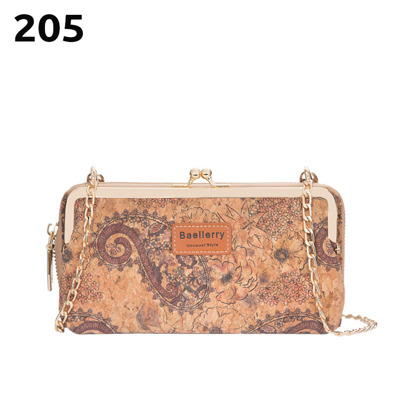 Women's Fashion Cross Section Print Multifunctional Zipper Shoulder Crossbody Bag