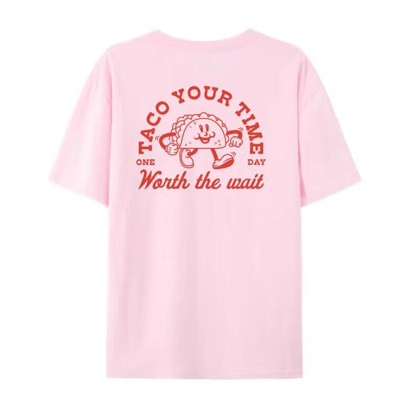 Taco Your Time Retro Funny Food T-Shirts Hippie Cute Taco Lo