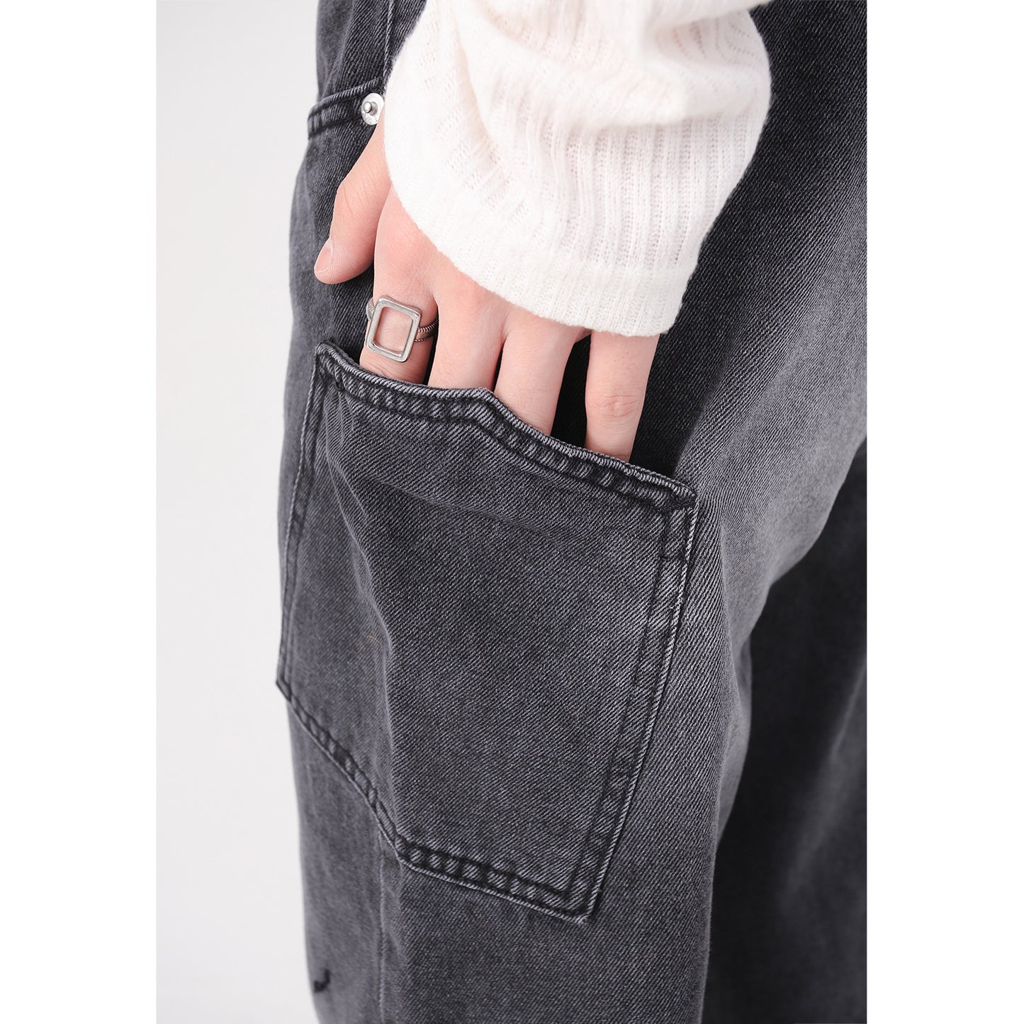 Personalized Pocket Korean Fashion Type Loose Straight Hip Hop