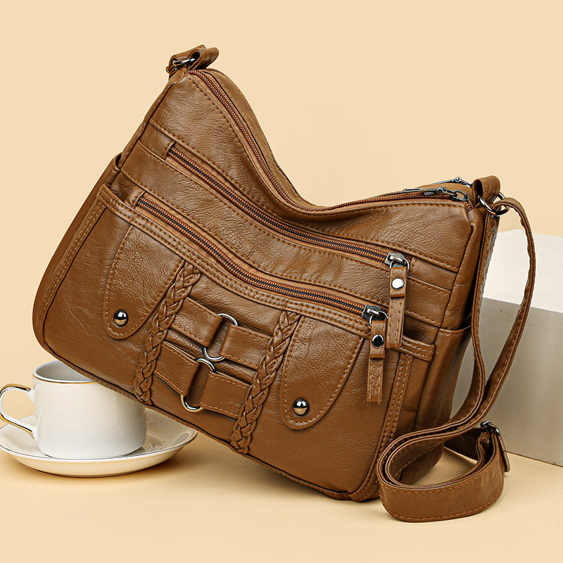 Fashion Large Space Knitted Messenger Bag Korean Simple