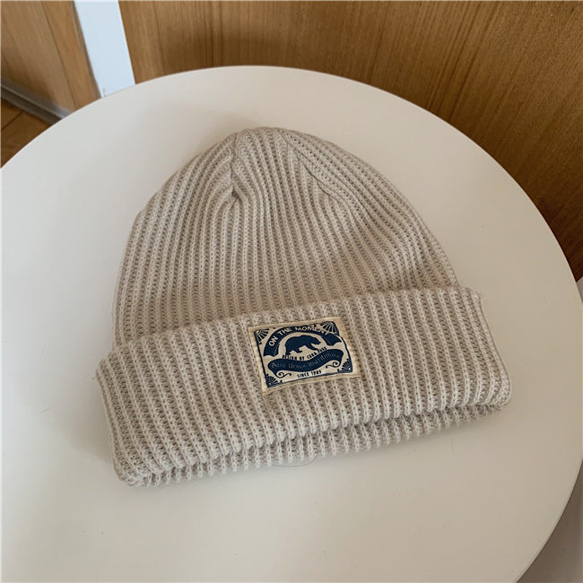 Japanese Patch Wool Hat Warm All-match Knitted