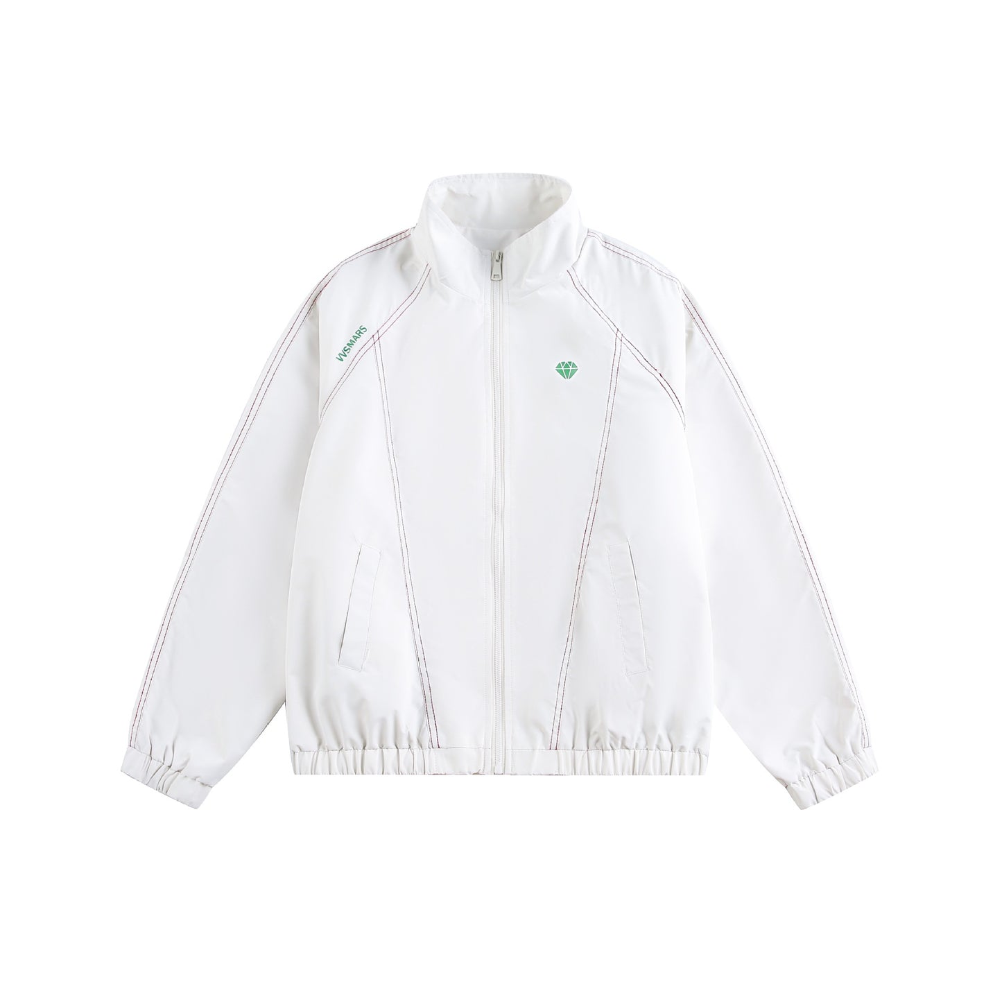 Crew-neck Casual Sport Zip-up Jacket