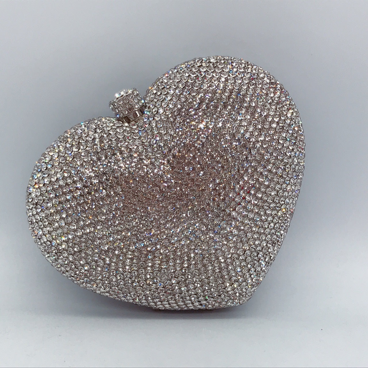 Hand Holding Heart-shaped Diamond Dinner Bag