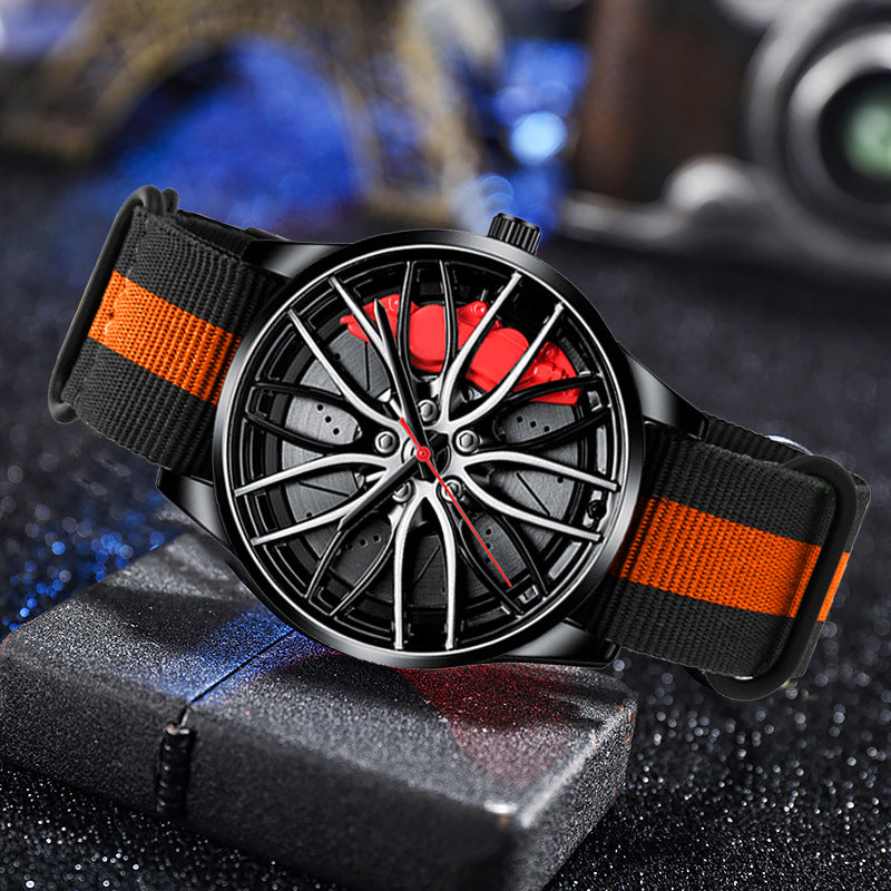 Nylon Wheel Hubs Creative Quartz Watch Men's Watch