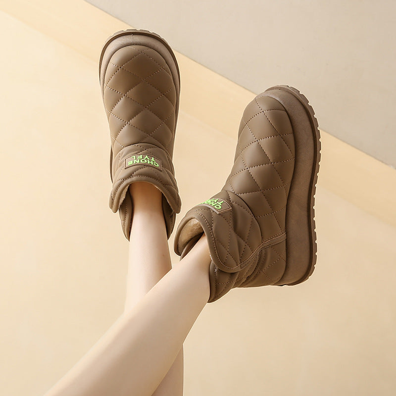 Fleece-lined High-top Snow Boots Casual Cotton-padded Shoes