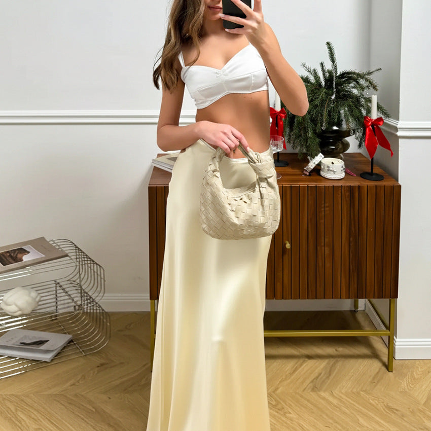 Women's Fashionable Sexy Strappy Elegant Midi Skirt