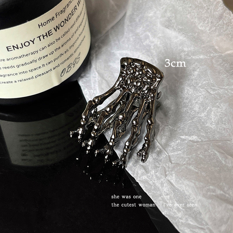 Metal Skeleton Skeleton Hand Small Jaw Clip Female Exaggerated Hair Accessory For Ponytail