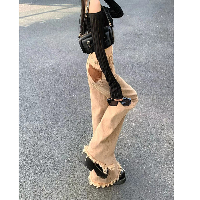 Women's Curry Vintage Loose Straight Leg Wide Leg Jeans