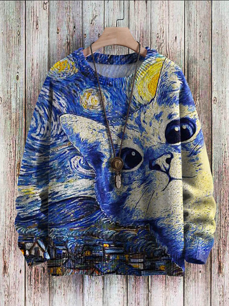 Popular 3D Printed Loose Pullover Thickened Spring Sweater