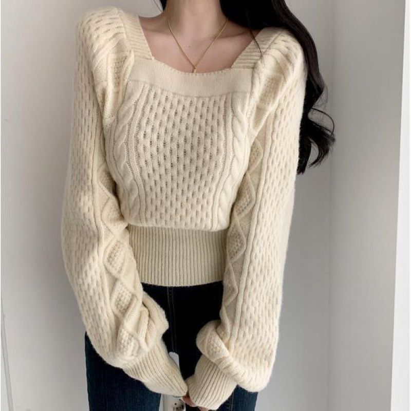 Waist Slimming Loose Long-sleeved Knitted Bottoming Shirt Pullover