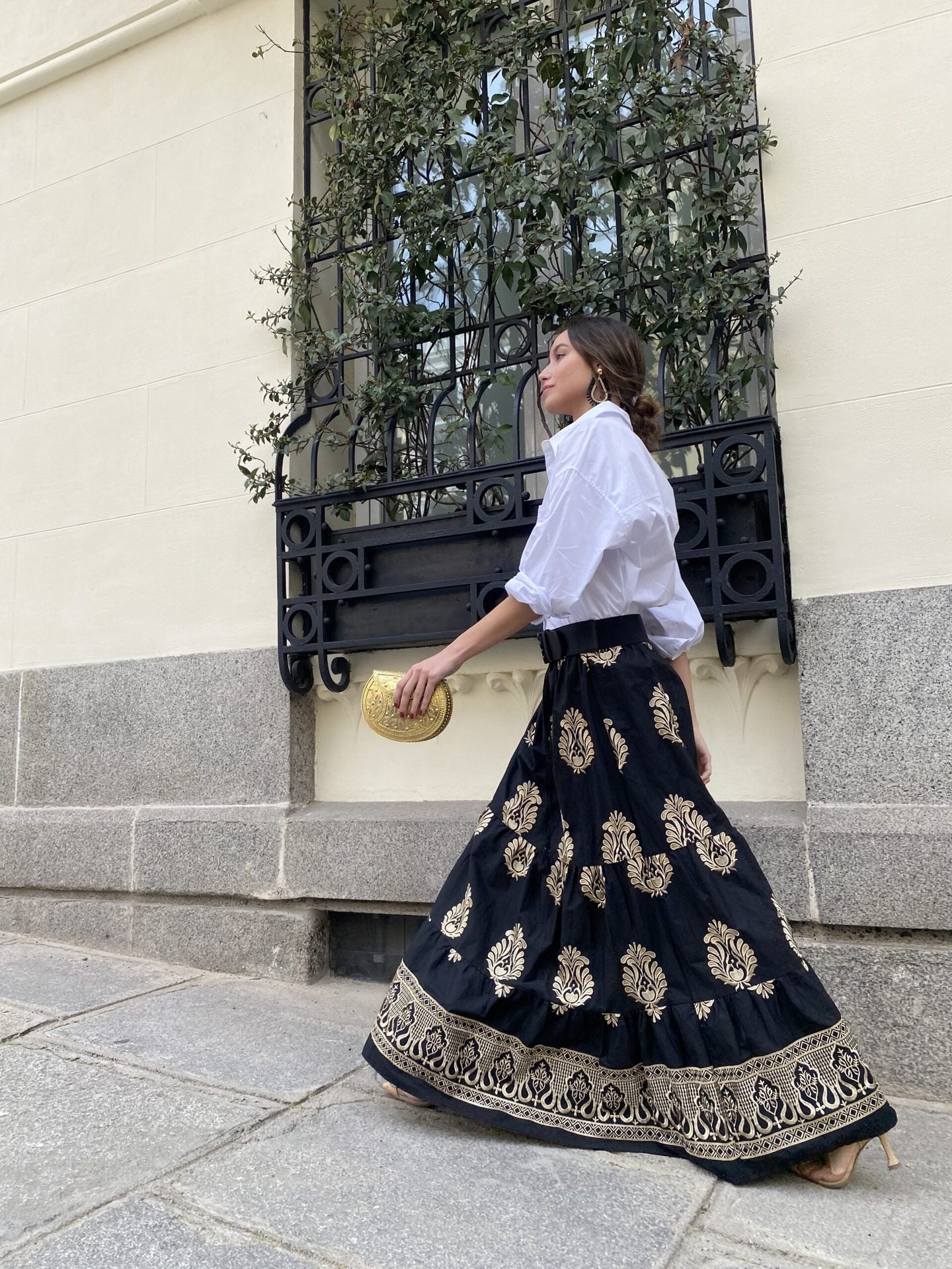 Dame Feriekjole med Plissering og Print