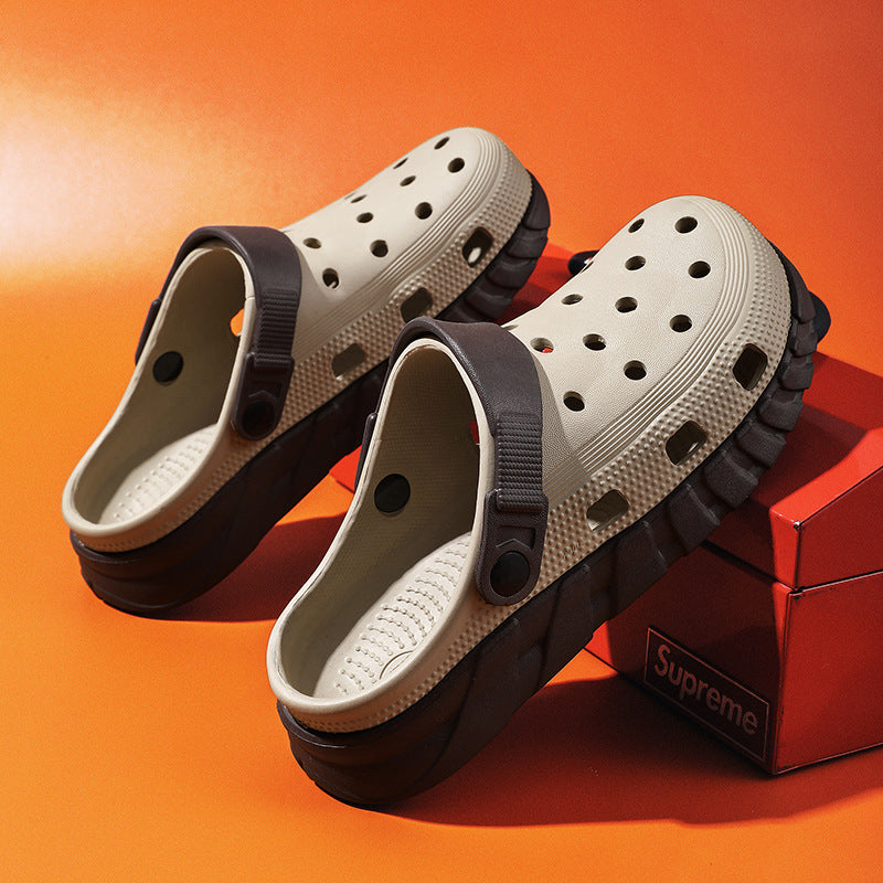 Hole Shoes Men's Outerwear Non-slip Wear-resistant Slippers