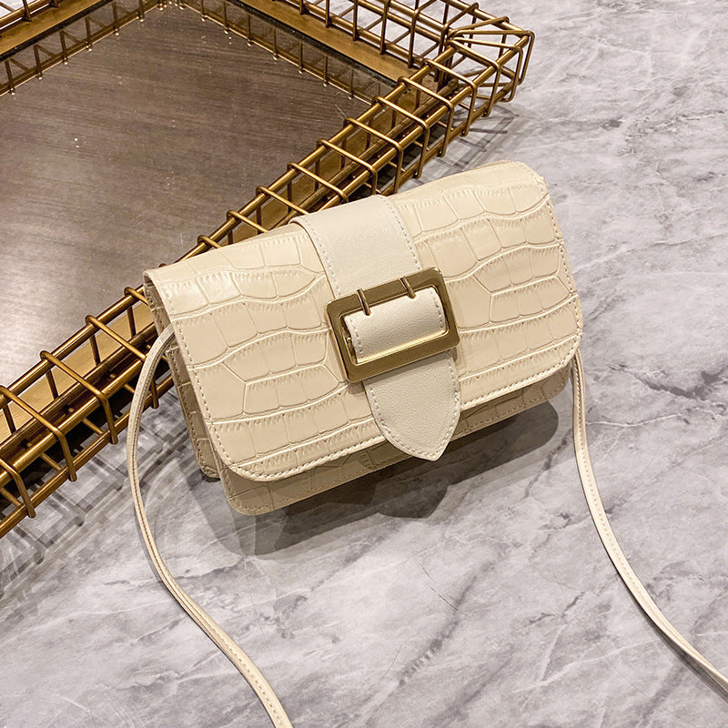 Fashion stone pattern one shoulder diagonal bag