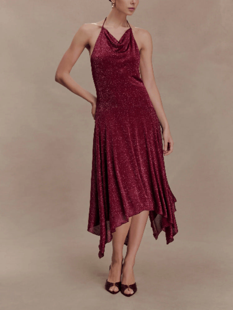 Alluring Feminine Off-shoulder Irregular Party Dress