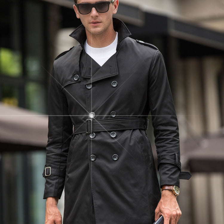 Casual Trench Coat For Men Mid-length Design
