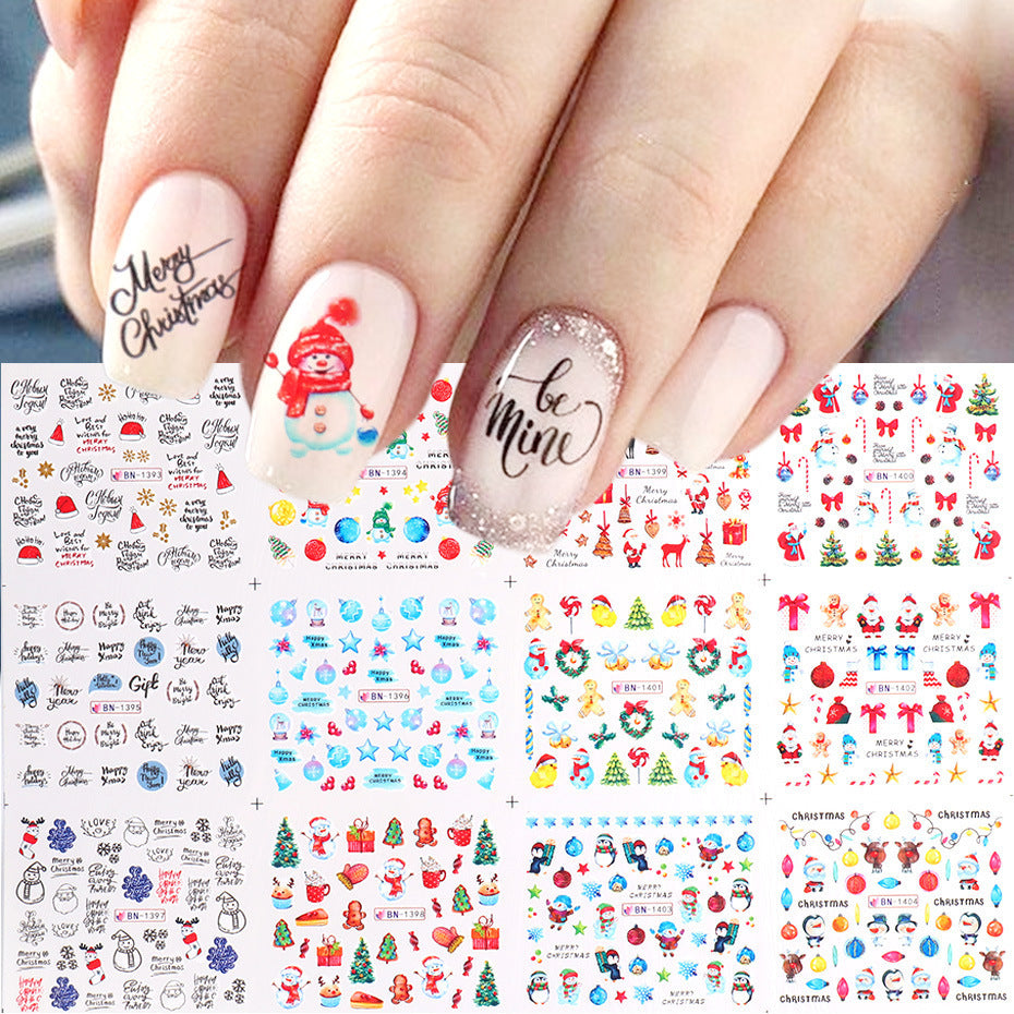 Cartoon Animal Nail Beauty Water Printing Stickers