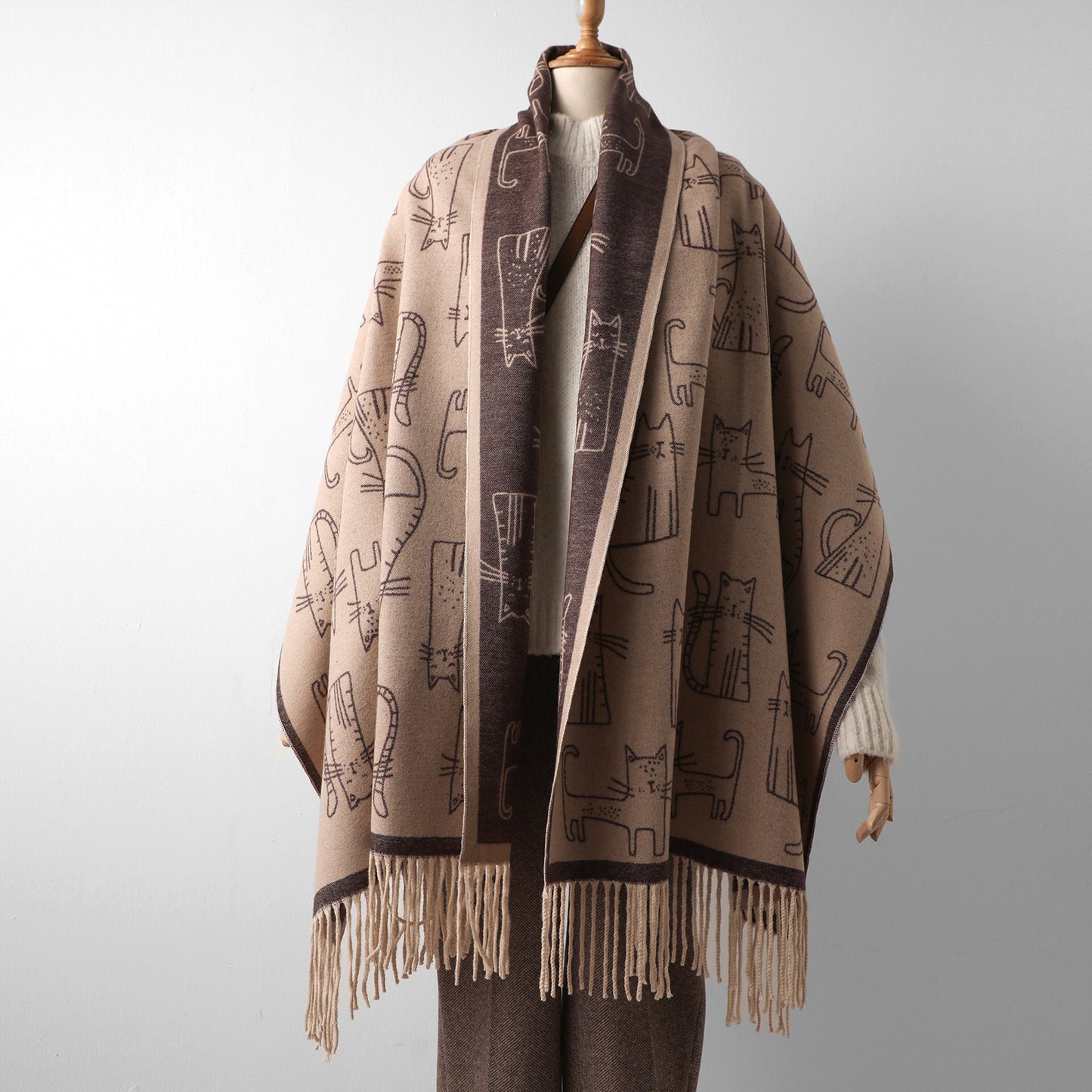 Printed Cashmere Shawl For Sun Protection In Autumn And Winter