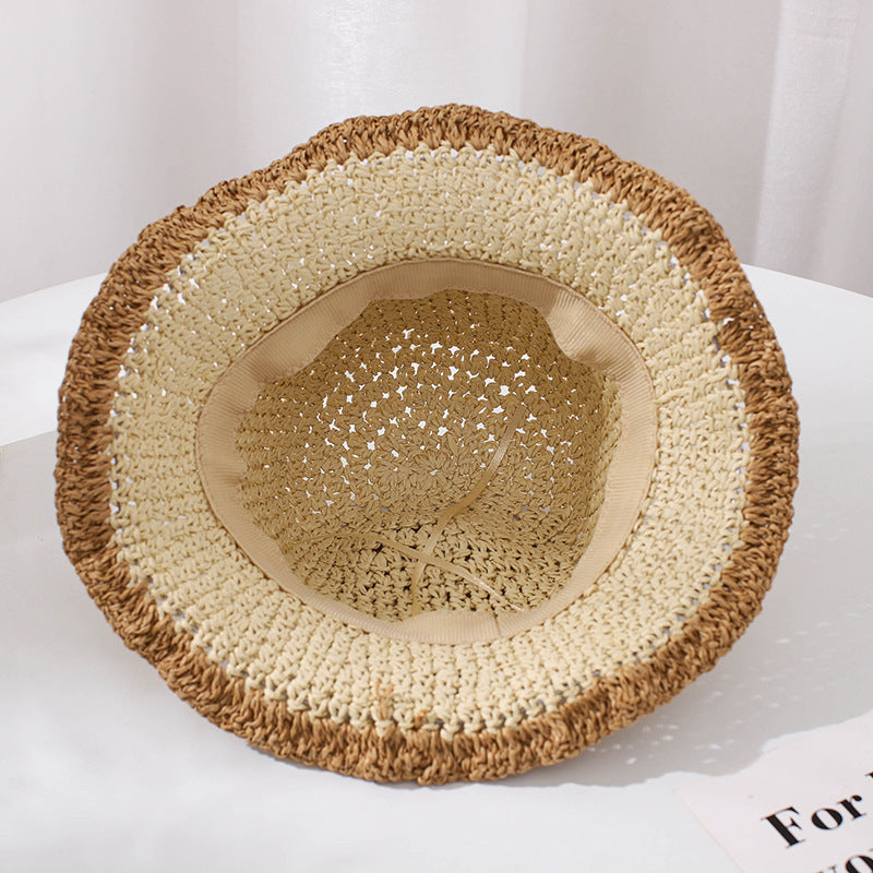 Colorblock Papyrus Foldable Children's Straw Hat