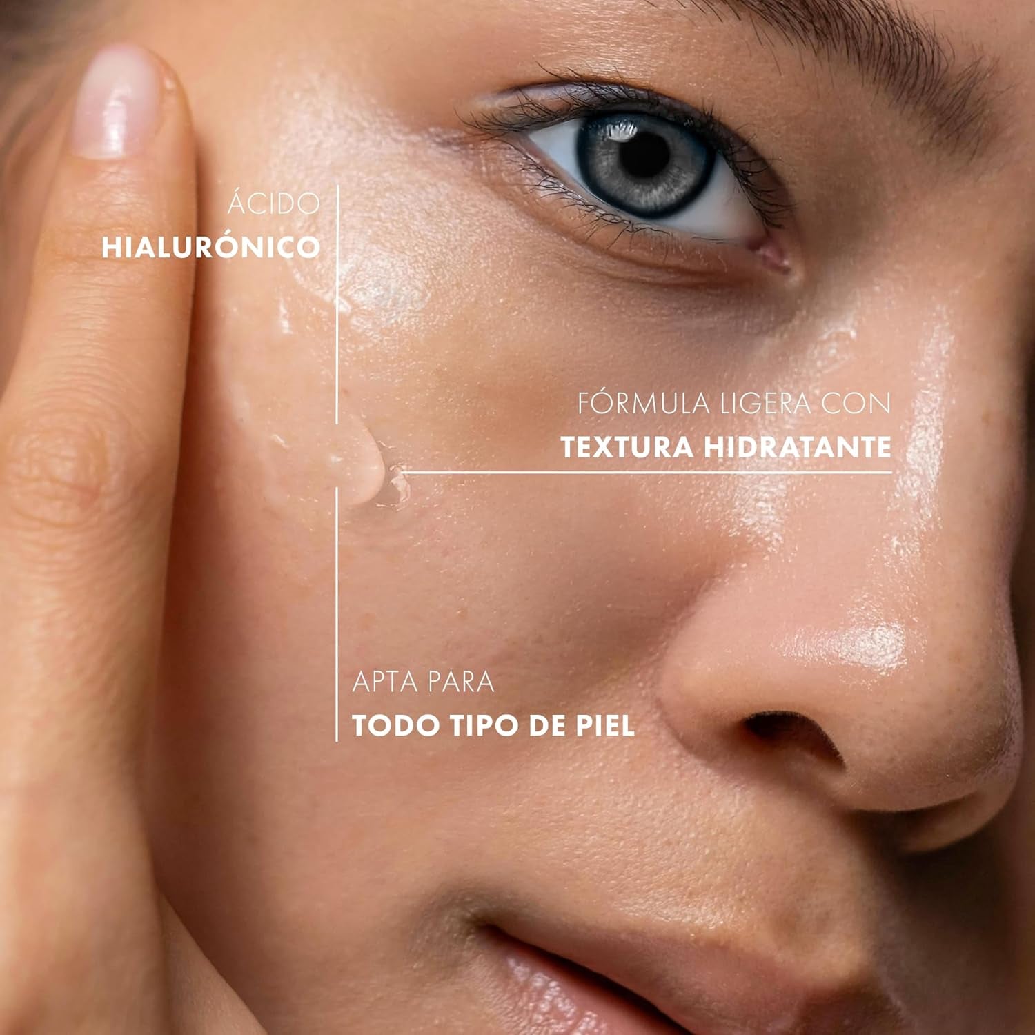 Satin Naturel Serum Facial Acido Hialuronico Orgánico 50Ml, Hidratante, Antiarrugas, Antimanchas Vegano - Piel, Cara Y Contorno De Ojos - Crema Hidratante Facial Mujer - Serum Acido Hialuronico