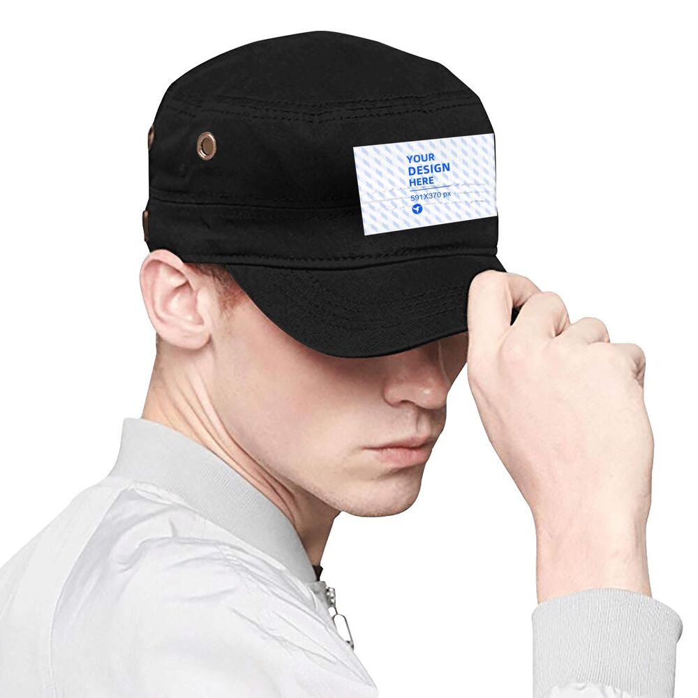 Bomuld Åndbar Letvægts Flat Top Hat
